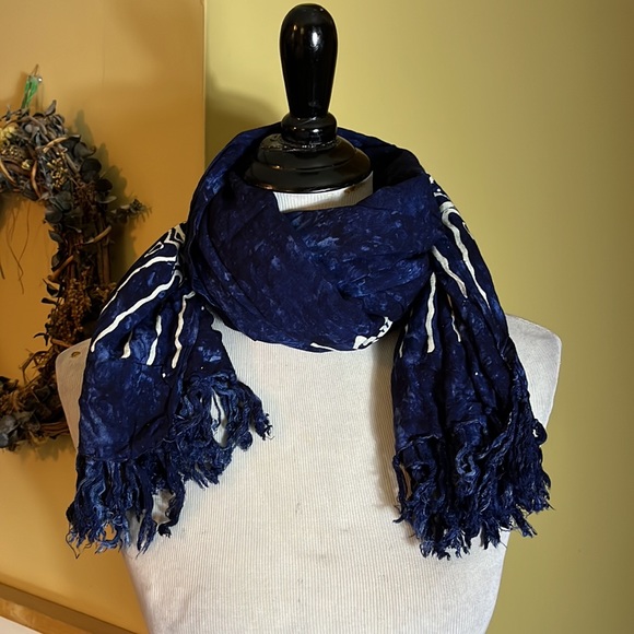 Vtg SUNGOD Size XL OSFA Sun Print Tie-Dye Blue Background Scarf Wrap Sarong NEW - Picture 11 of 15